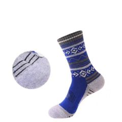 Custom-Logo Geometric Merino Wool Socks Sport Athletic Youth Baseball Socks - Image 4