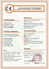 CE of first aid bandage certificate from Hangzhou Tuopusi Medical Products Co., Ltd.