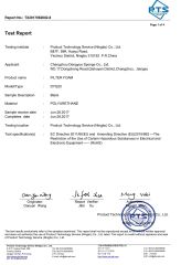 Filter Foam ROHS Test certificate from Changzhou Dengyue Polymer Group Co., Ltd.