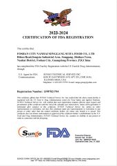 FDA certificate of Foshan City Nanhai District Songgang Suifa Food Co., Ltd. – certificate photo, supplier certificates section