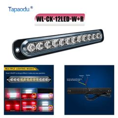 12 LED Red-White Strobe Light - Emergency Warning with Surface Mount for off-Road Trucks & Suvs - Image 1