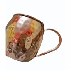 200 ml Hammered Copper Mug Shape Round Capacity 200 ml Finish Polished Design Hammered Handle Material Brass Usage/Application - Image 1