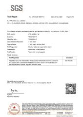 Foam Liners certificate from KAIPING FEILIYANG PACKING MATERIALS CO., LTD.