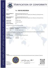 CE certificate from Weifang Zontop Prefab Steel Structure Co., Ltd.