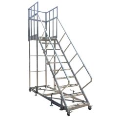 Aluminium Step Mobile Ladders for Sale Height 1.8m Origin China Usage Outdoor Certificate TUV Main Tube 51*2mm Material Aluminum - Image 6