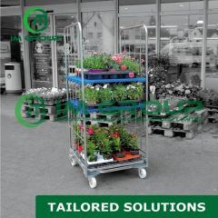 Warehouse Storage Logistics Transport Folding Stacking Metal Wire Mesh Roll Cage - Image 5