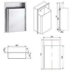 Waste Disposal Bin Receptacle Recessed Waste Container - Image 2