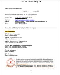 sgs certificate from Ningbo Estar Metal Material Co., Ltd.