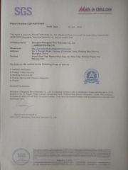 SGS certificate from Shanghai Zhengqian New Materials Co., Ltd.