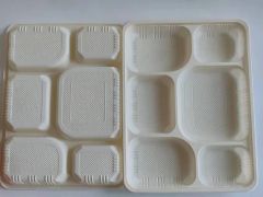 6 Compartments Compostable Disposable Cornstarch Tableware Lunch Takeout Box - Image 4