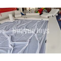 Huayue New Design White Inflatable Swimming Pool Floating Ocean Sea Swimming Pool with Net and Lounger - Image 3