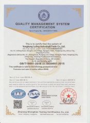 Quality Management System Certification Certificate certificate from Yongkang Luling Industry and Trade Co., Ltd.