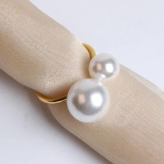 Wedding Party Pearl Design Tableware Napkin Rings - Image 4