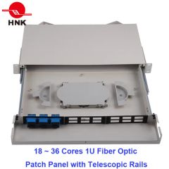 36 Cores 1u Rack Mount Patch Panel with Telescopic Rails Model NO. RPP-UP HS Code 85371090 Specification RoHS Trademark HNK or - Image 2