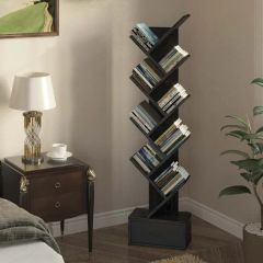 9 Shelf Tree Bookshelf, Wooden Bookshelves Storage Rack - Image 3