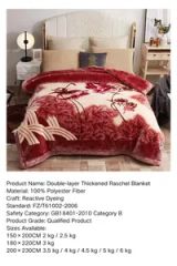 Letter Pattern Print Raschel Blanket Double Sided Bedspread Soft Warm Throw - Image 6