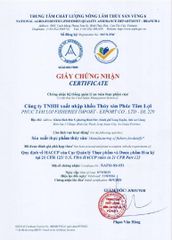 HACCP certificate from Phuc Tam Loi Group