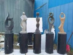 Custom Square Large Garden Statues Natural Stone Marble Abstract Art Sculptures - Image 4