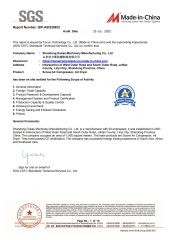 SGS certificate from Shandong Dukas Machinery Manufacturing Co., Ltd.
