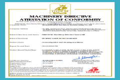 2006/42/EC MACHINERY DIRECTIVE/ANNEX VIII certificate from Eternal (Jinzhai) Machinery Manufacturing Co., Ltd.