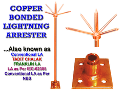 Conventional Copper Lightning Conductor Brand SABO Color Copper Type 5 Spikes Poles Number Spikes type Arrester Type - Image 4