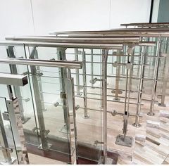 SS Balcony Glass Railing - Stainless Steel Height 4 Inch To 12 Inch Color as per requirements Design as per - Image 2