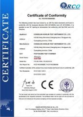 CE light aging tester certificate of Dongguan Hongjin Test Instrument Co., Ltd. – certificate photo, supplier certificates section