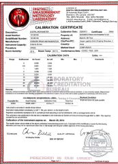 calibration certificate for digital micrometer certificate from Shenzhen Pride Instrument Inc.