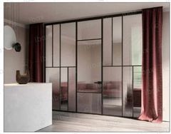 Aluminium Frame Glass Partition Design Plain Thickness 6 mm Finishing Matty Insulation Thermal System Thickness 45mm Partition Style Grid - Image 6