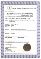 RoHS for scrolling light box certificate from Dongguan Space Electronic Science and Tech Co., Ltd.