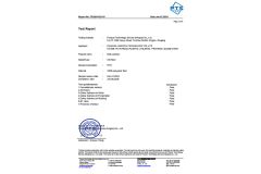 Flannel English quality inspection report certificate from Pujiang Damai Household Products Co., Ltd.