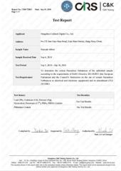 ROHS certificate of Hangzhou Coditeck Technologies Co., Ltd. – certificate photo, supplier certificates section