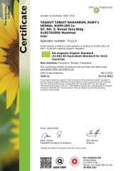 BIO INSPECTA certificate from Ruby Herbal Supplies Co