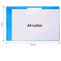 A4 Plastic Envelopes, Pocket File Folder with Label Pocket Snap Button Closure - Image 2
