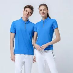 Half Zipper Stand Collar Sports Running Track and Field Single Polo Top - Image 6