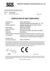 CE Certification certificate from Mingshang Technology Co., Ltd.