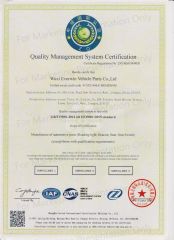ISO 9001:2015 Certification certificate from Wuxi Everwin Vehicle Parts Co., Ltd.