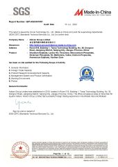 SGS report certificate of Adicen Group Limited – certificate photo, supplier certificates section