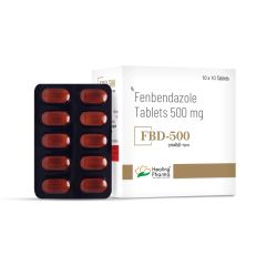 Fenbendazole tablet Safety Safe Stability Stable Manufacturer Healing Pharma Brand Name FBD (Fenbendazole) Active Ingredients Fenbendazole - Image 1