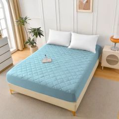 Quilted 100% Polyester Plaid Mattress Topper King 1Y MOQ200 Size King Style Plaid MOQ 200 PCS Origin China Season Everyday - Image 2