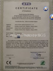 CE certificate from BAODE LIGHTING GROUP CO., LTD.