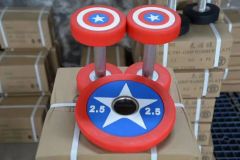 Wholesale Cheap Commercial Home Fitness Accessory 2.5kg-50kg Red Round Rubber Dumbbell Set - Image 2