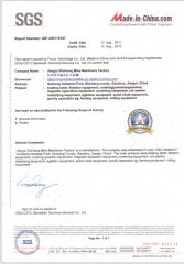 SGS certificate from Jiangxi Province County Mining Machinery Factory