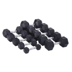Sporting Goods 2 5 60kg 5 100lb Hex Rubber Dumbbells Set for Gym Fitness - Image 2