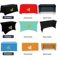 Custom Print 4FT 6FT 8FT Trade Show Fitted Table Throw MOQ 1 Piece Trademark JY Origin China Model NO. TC-013 Technics Printed - Image 5
