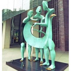 Park Public Art Sculptures Abstract Blog Image Sitting Man Statue - Image 3