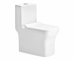 Ceramic One Piece Toilet Seat Color White Trap Type P Trap Aesthetic Style Sleek Bowl Mounting On Wall Flushing System - Image 3