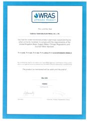 WRAS certificate from Taizhou Tianyang Electrical Co., Ltd.