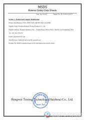 FUEL INJECTION AIR INTANKE CLEANER MSDS certificate from Huizhou Best Festivel Articles Co., Ltd.