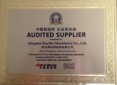 Audited Supplier certificate from Qingdao Haylite Machinery Co., Ltd.